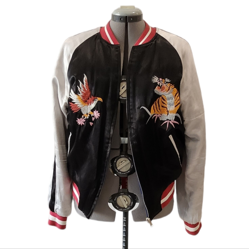 Top Shop Reversible Satin-like Bomber Jacket